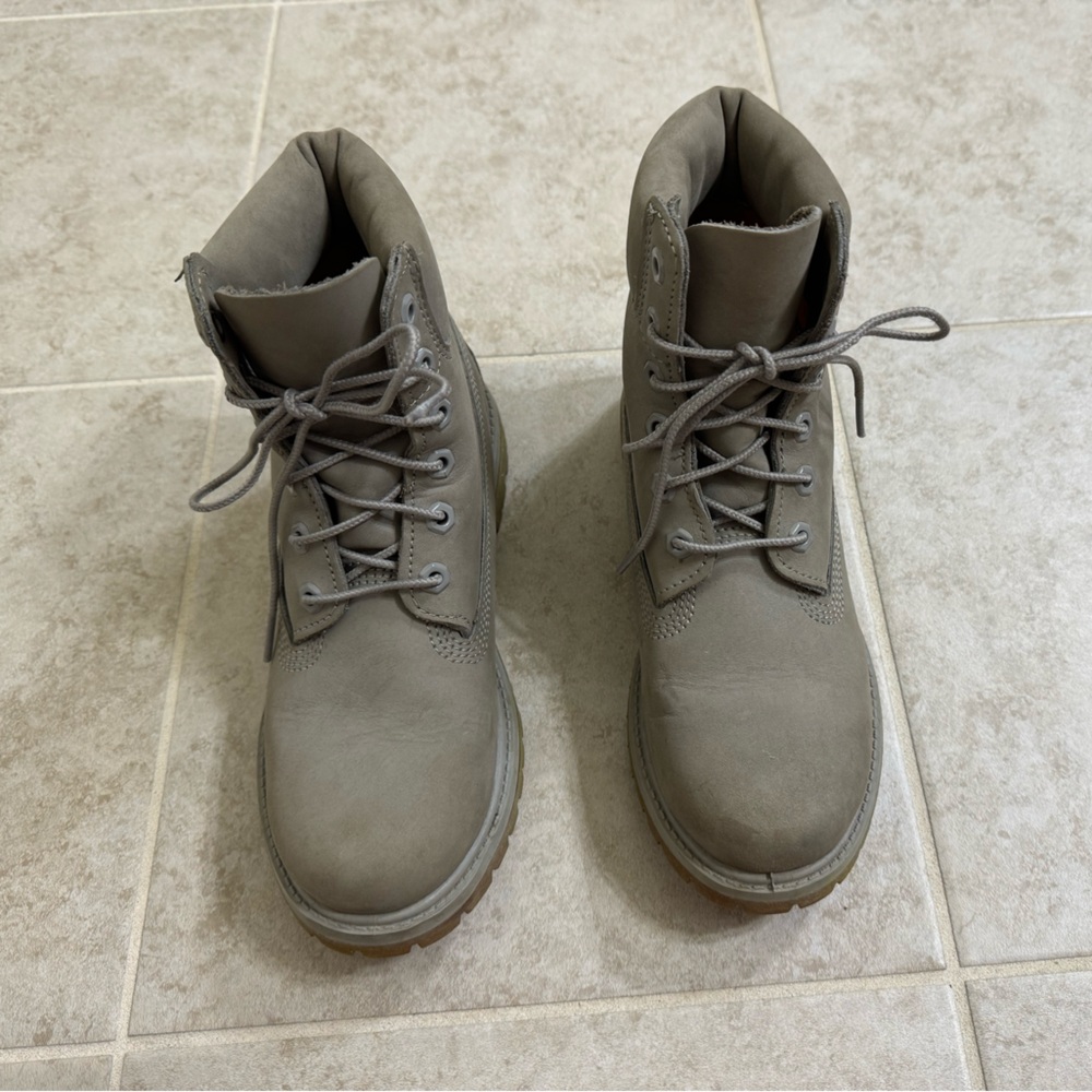 🩶Timberland Gray Lace-Up Women's Boots